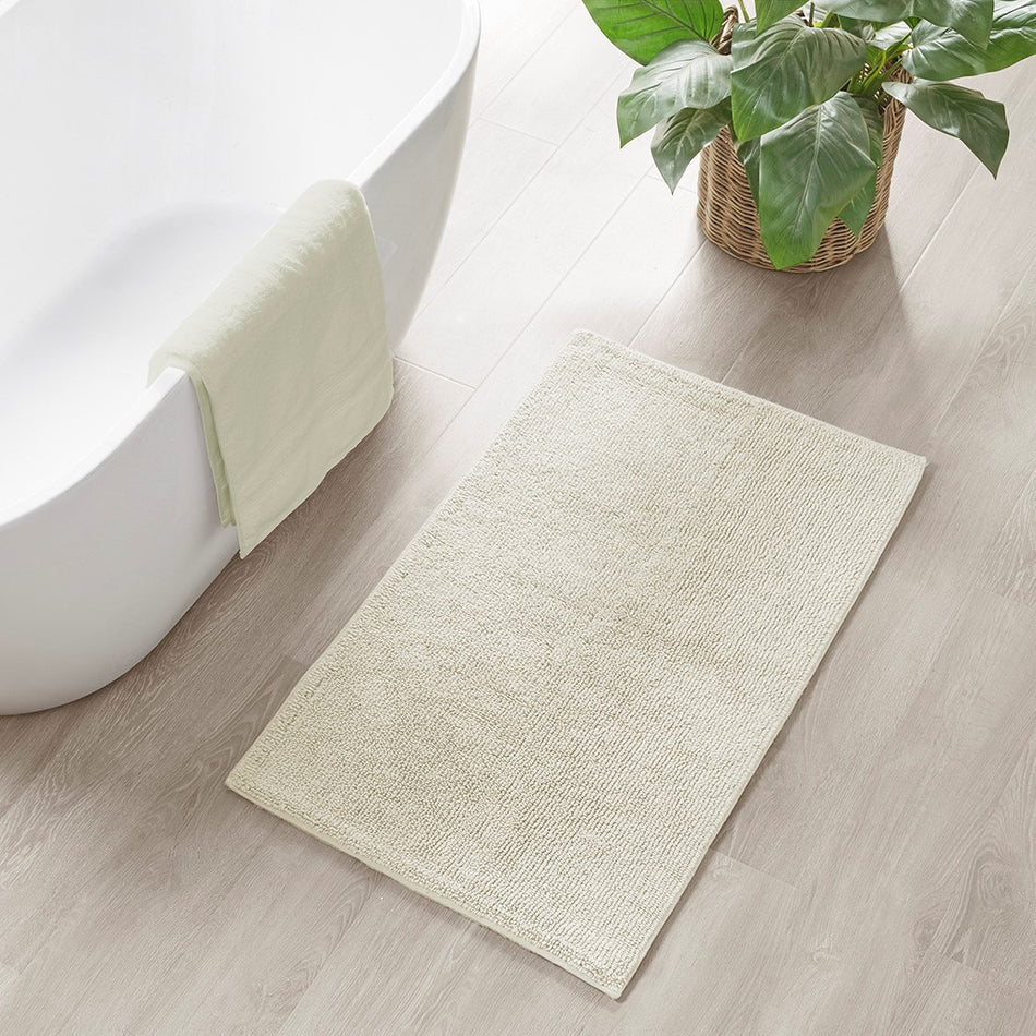Plume Feather Touch Reversible Bath Rug - Ivory - 21x34"