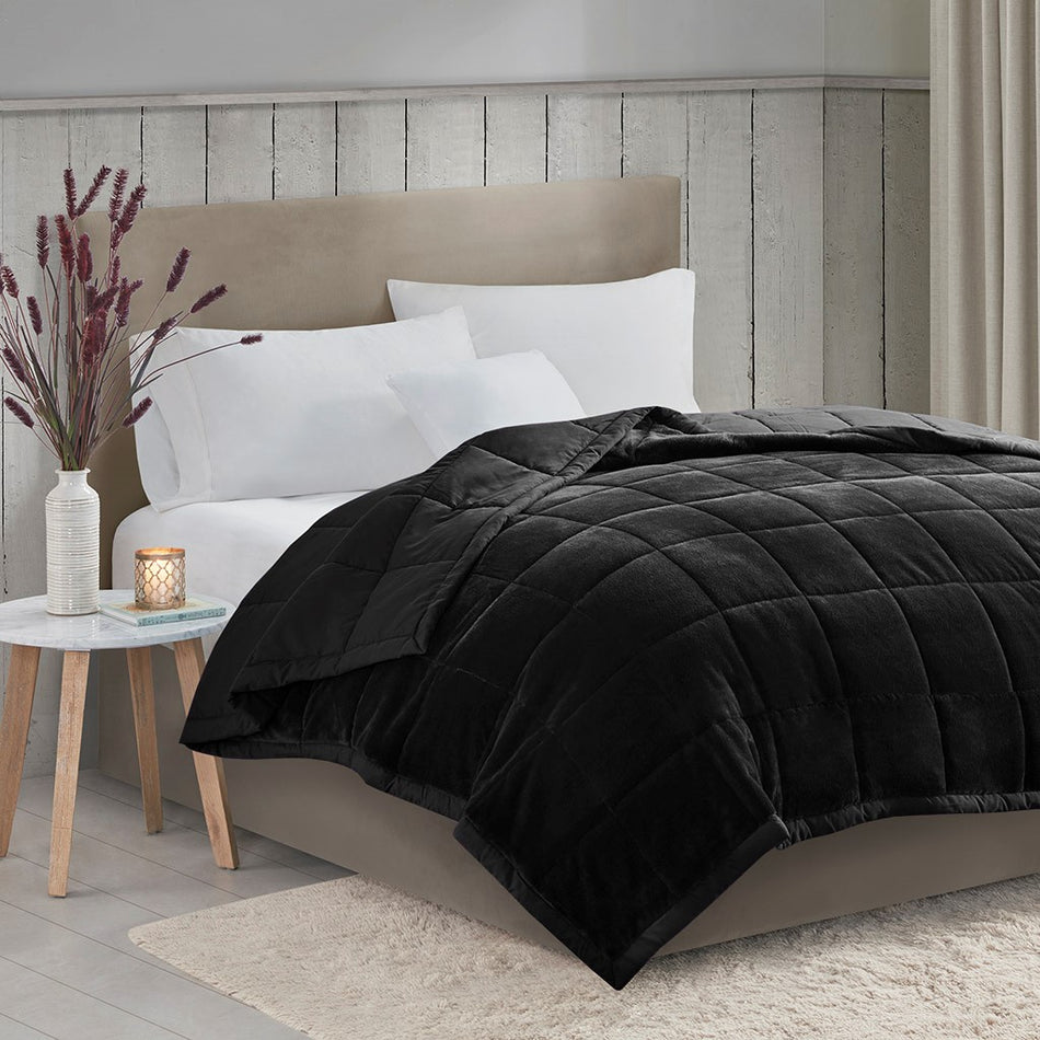 Coleman Reversible HeiQ Smart Temperature Down Alternative Blanket - Black - Twin Size / Twin XL Size