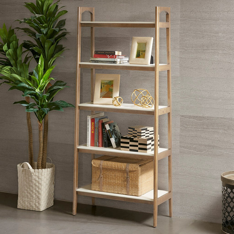 Madison Park Parker Shelf / Bookcase - Off White / Natural