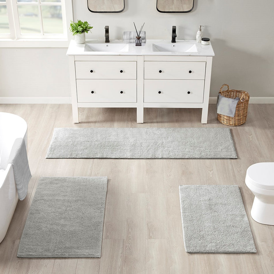 Beautyrest Plume Feather Touch Reversible Bath Rug - Grey - 24x72"