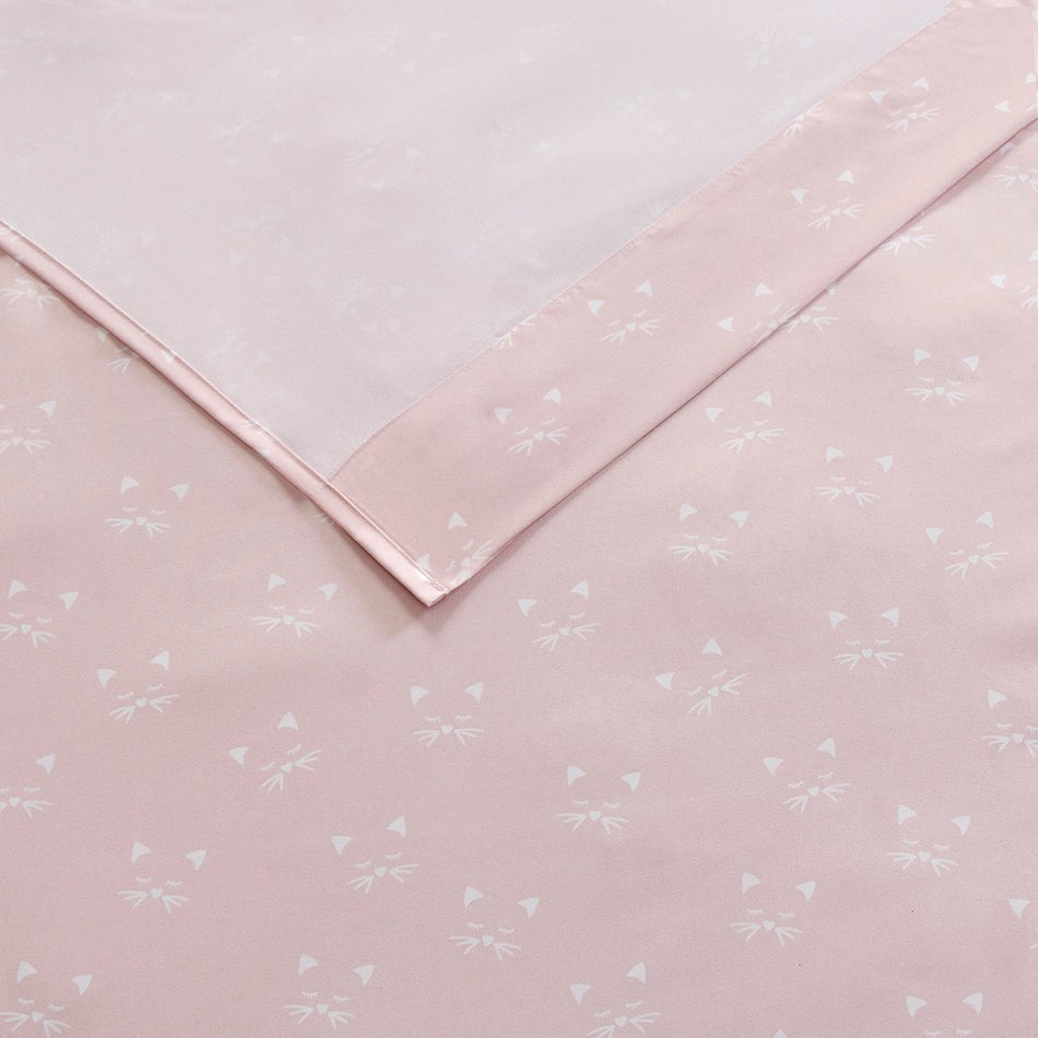 Novelty Print Sheet Set - Pink Cats - Queen Size