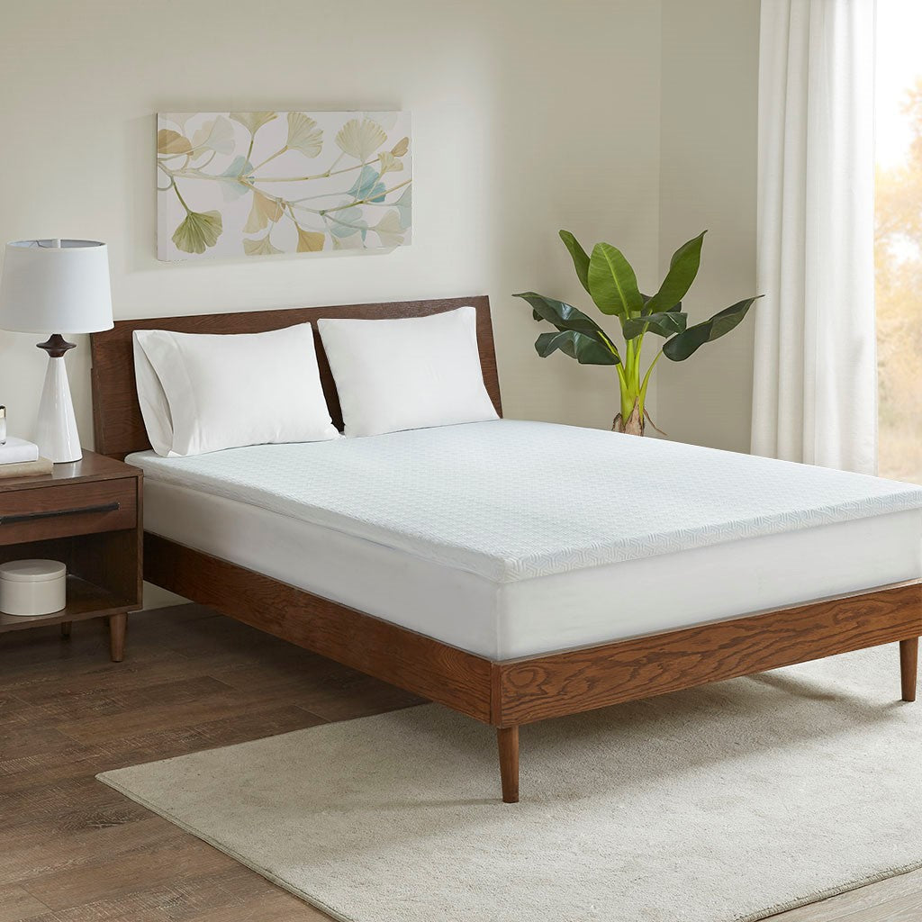 Sleep Philosophy 2" Gel Memory Foam with 3M Cover 2" Memory Foam Mattress Topper - White - Twin XL Size