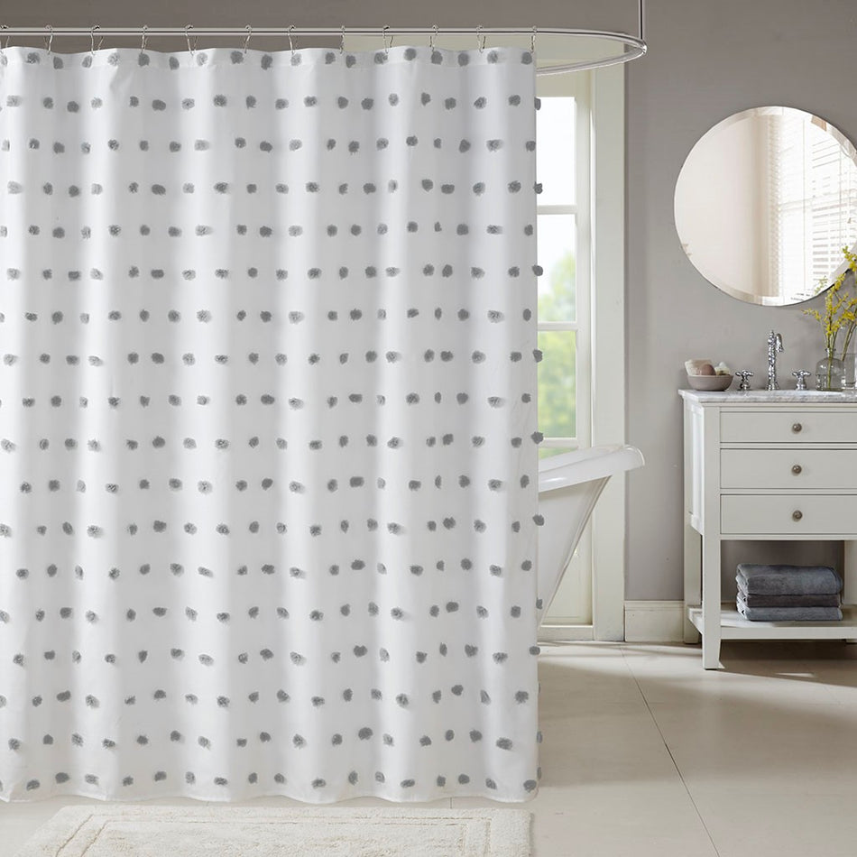 Madison Park Sophie Shower Curtain - Grey - 72x72"