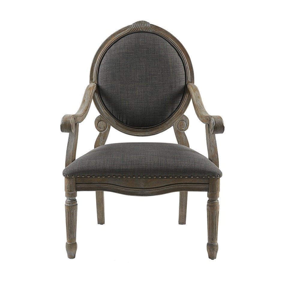 Brentwood Exposed Wood Arm Chair - Grey