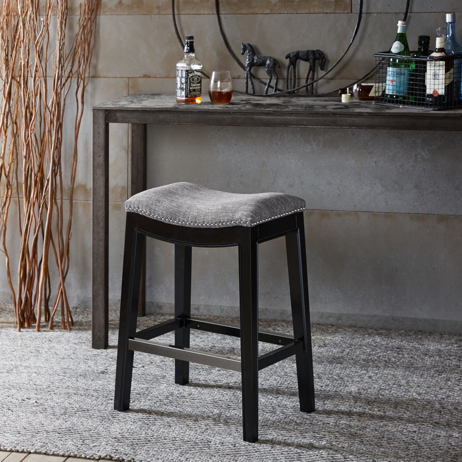 Madison Park Belfast Saddle Counter Stool - Grey