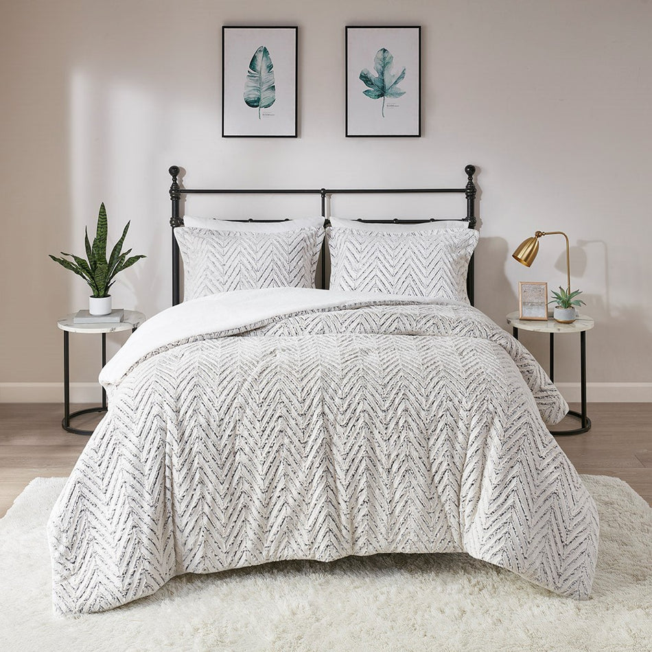 Adelyn Ultra Plush Down Alternative Comforter Set - Ivory - King Size / Cal King Size