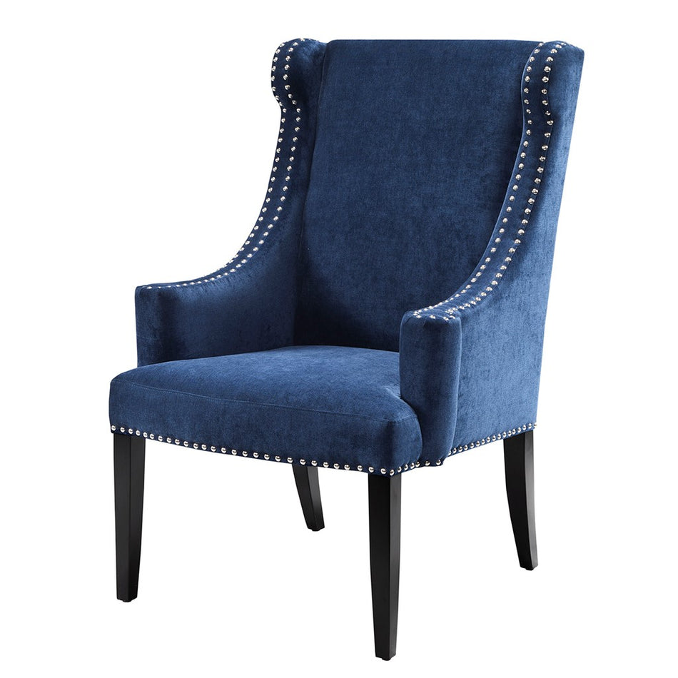 Marcel High Back Wing Chair - Blue