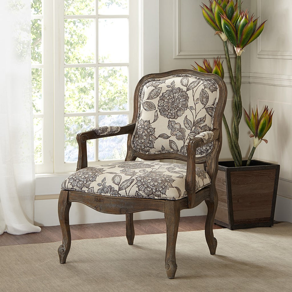 Madison Park Monroe Camel Back Exposed Wood Chair - Multicolor
