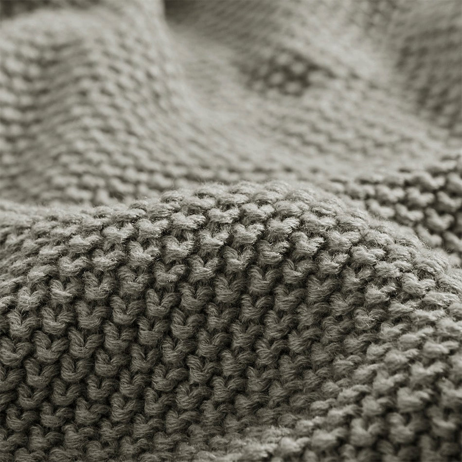 Bree Knit Knit Blanket - Charcoal - Twin Size