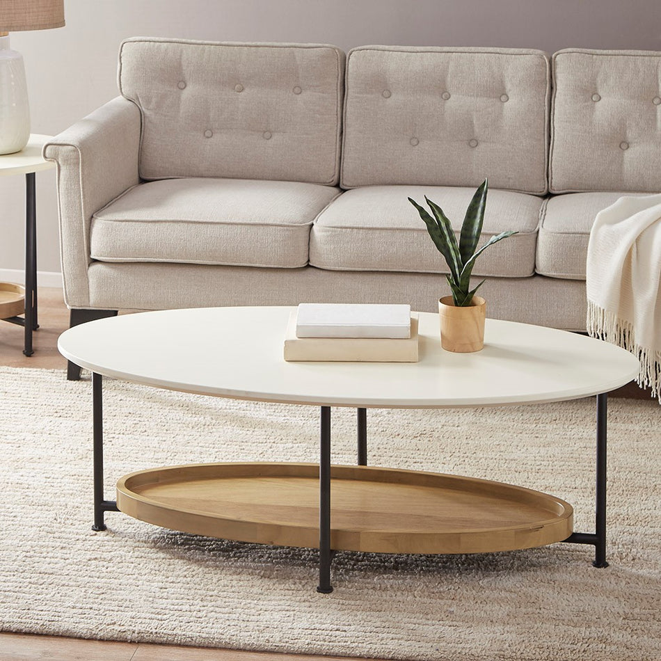 Madison Park Beaumont Coffee Table - White / Natural