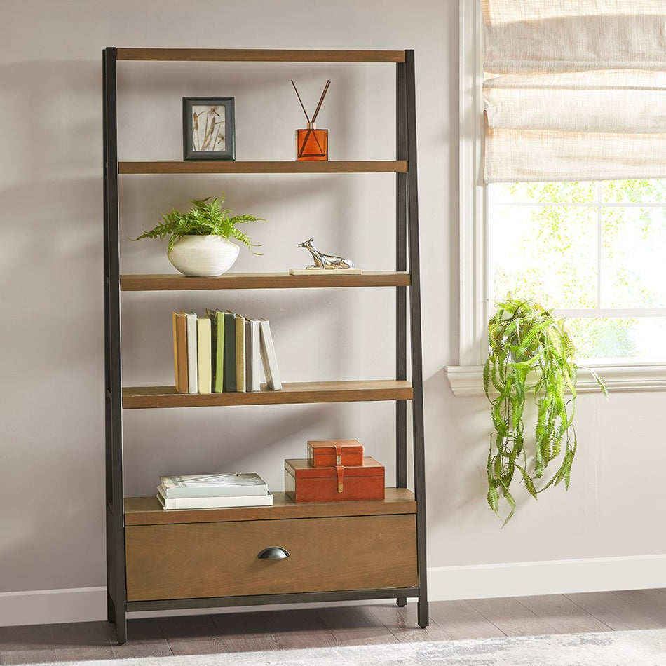 Madison Park Seymore Bookcase - Brown / Bronze
