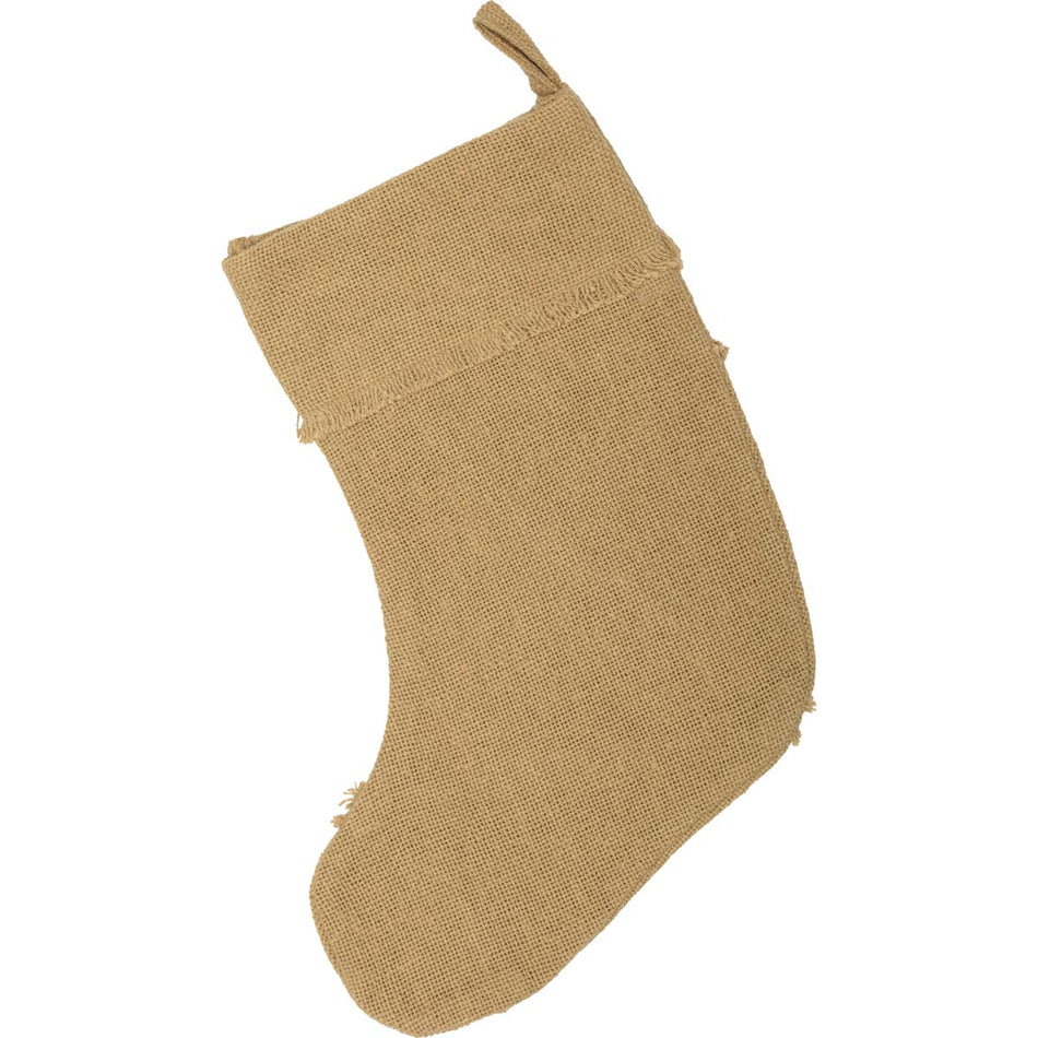 Seasons Crest Burlap Natural Reverse Seam Stocking 11x15 By VHC Brands
