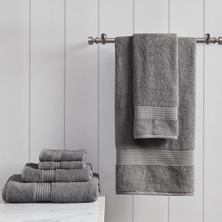 Madison Park Organic 6 Piece Organic Cotton Towel Set - Charcoal