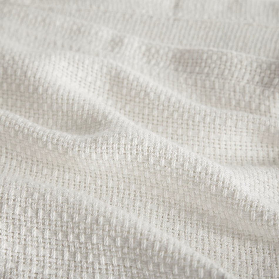 Freshspun Basketweave Cotton Blanket - Cream - Twin Size