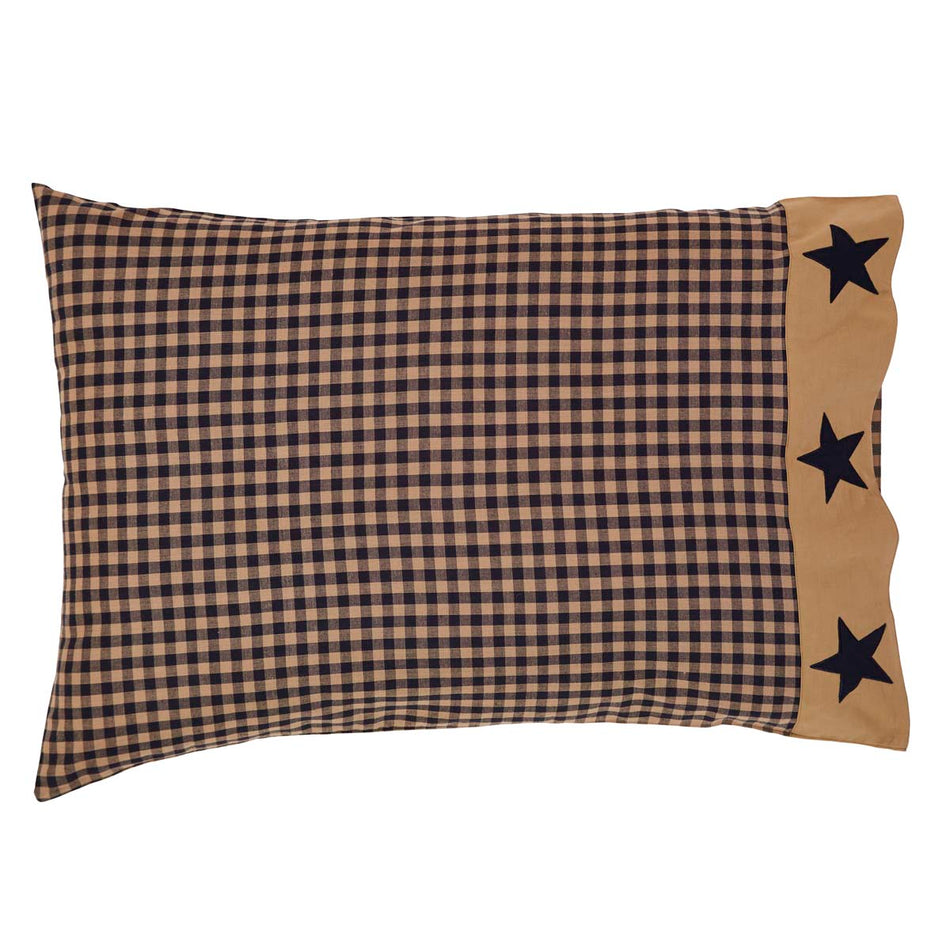 Mayflower Market Teton Star Standard Pillow Case Applique Star Border Set of 2 21x30 By VHC Brands