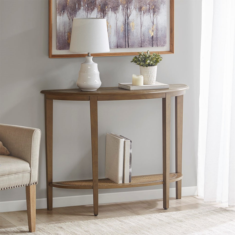 Madison Park Rhodes Half Moon Console Table - Brown