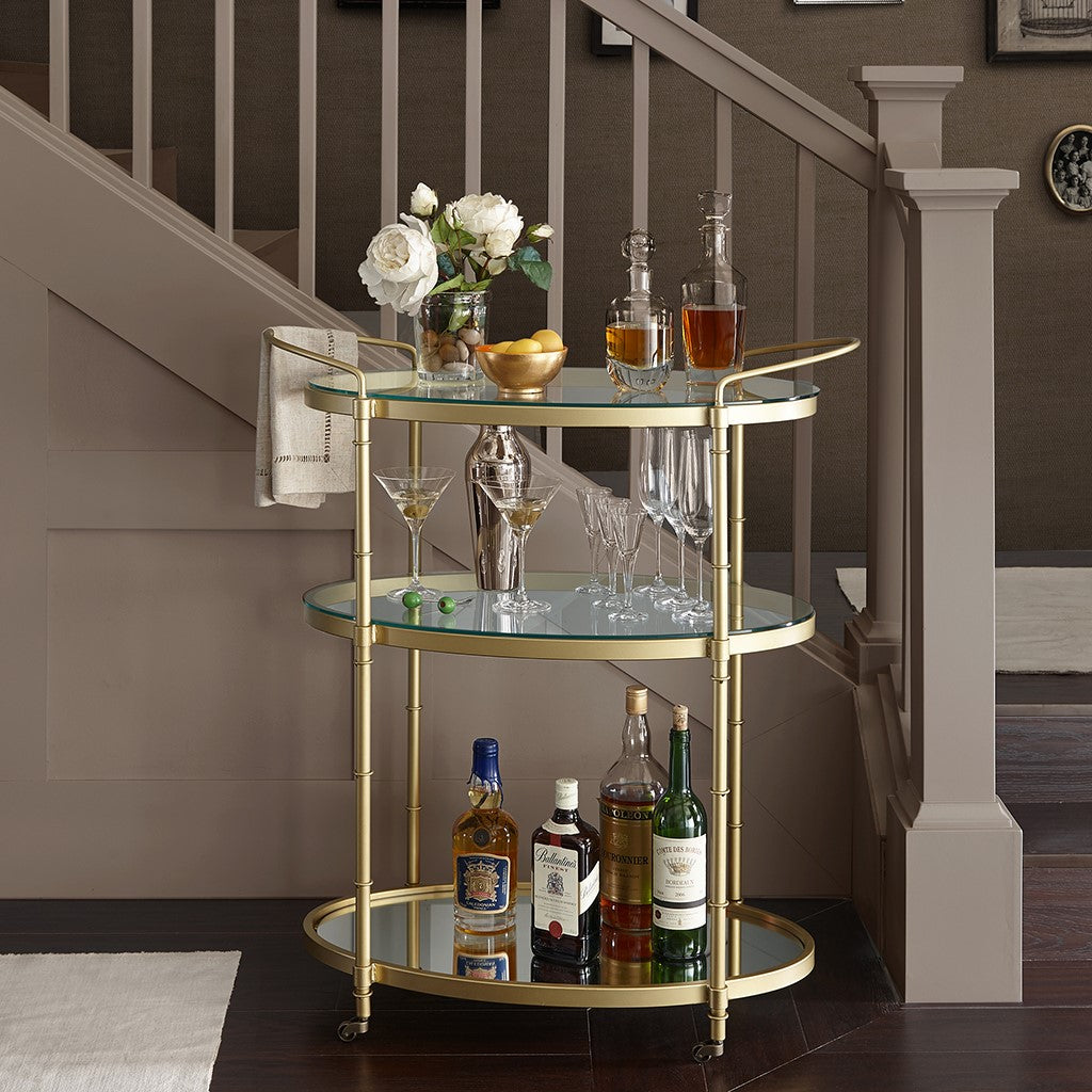 Madison Park Signature Lauren Bar Cart - Antique Gold