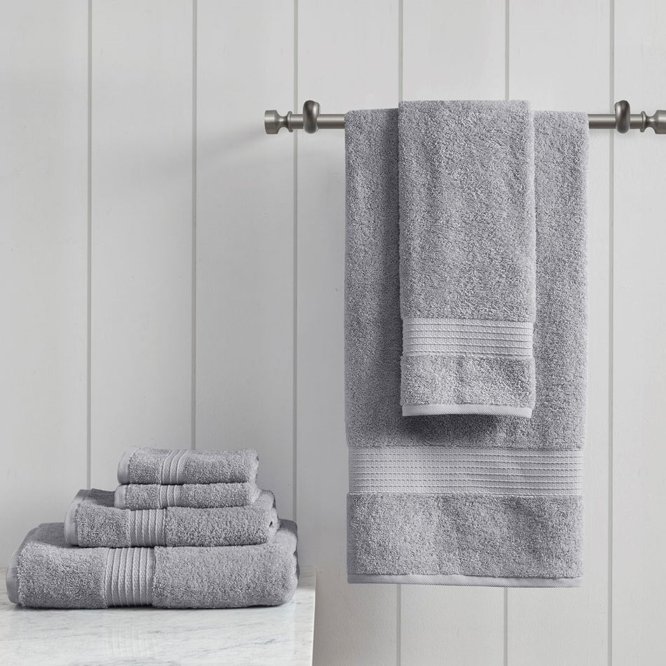 Madison Park Organic 6 Piece Organic Cotton Towel Set - Grey