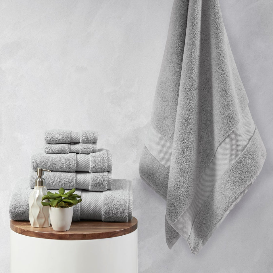 Madison Park Signature Splendor 1000gsm 100% Cotton 6 Piece Towel Set - Grey