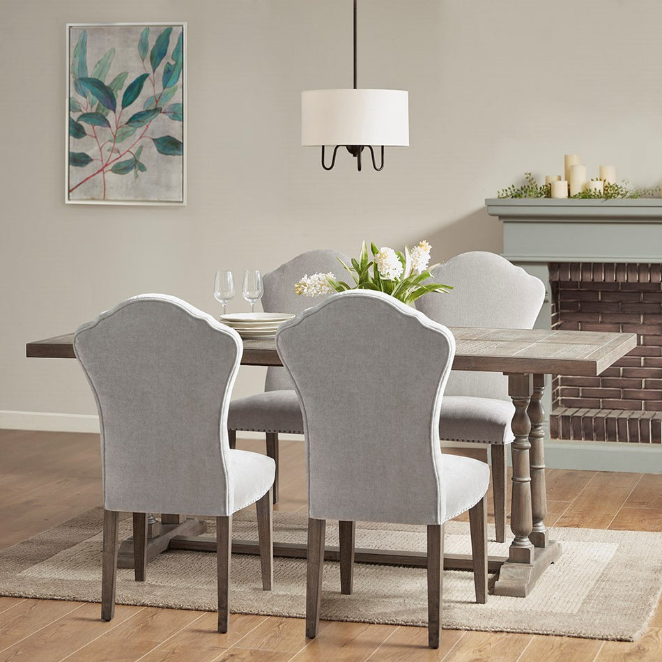Tristan Rectangular Dining Table (2 pedestal leg) - Natural / Grey