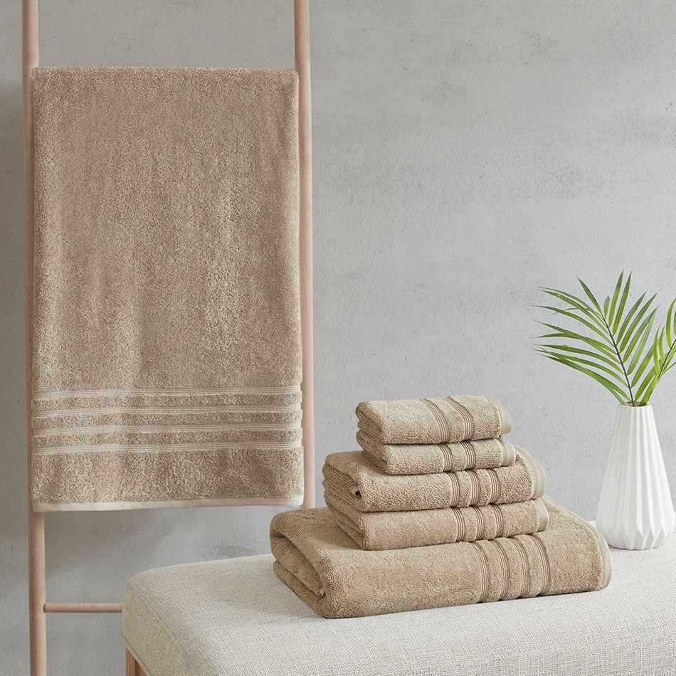 Clean Spaces Nurture Sustainable Antimicrobial Bath Towel 6 Piece Set - Natural 