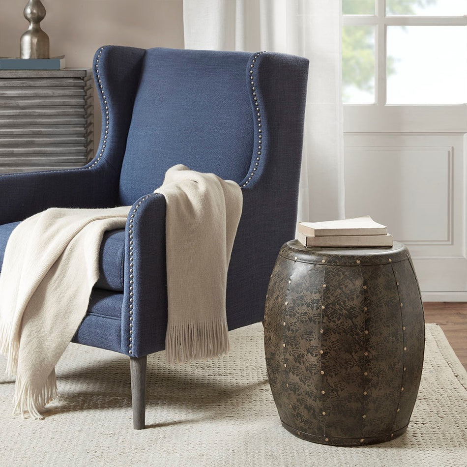 Madison Park Cirque Metal Accent Drum Table - Brown