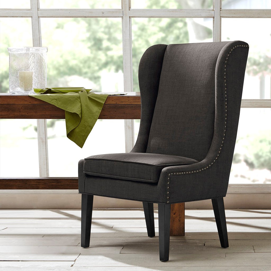 Madison Park Garbo Captains Dining Chair - Charcoal 