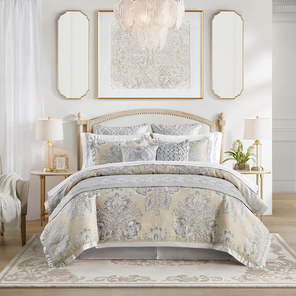 Croscill Classics Loretta 4 Piece Comforter Set - Beige  - Queen Size Shop Online & Save - ExpressHomeDirect.com