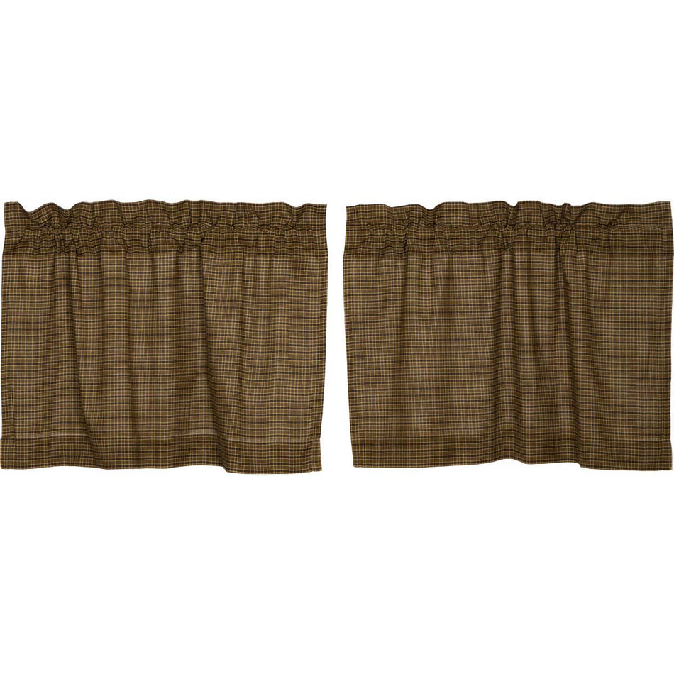 Oak & Asher Tea Cabin Green Plaid Tier Set of 2 L24xW36 By VHC Brands