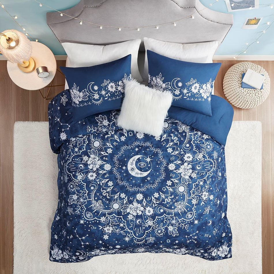 Intelligent Design Stella Celestial Comforter Set - Navy - Full Size / Queen Size
