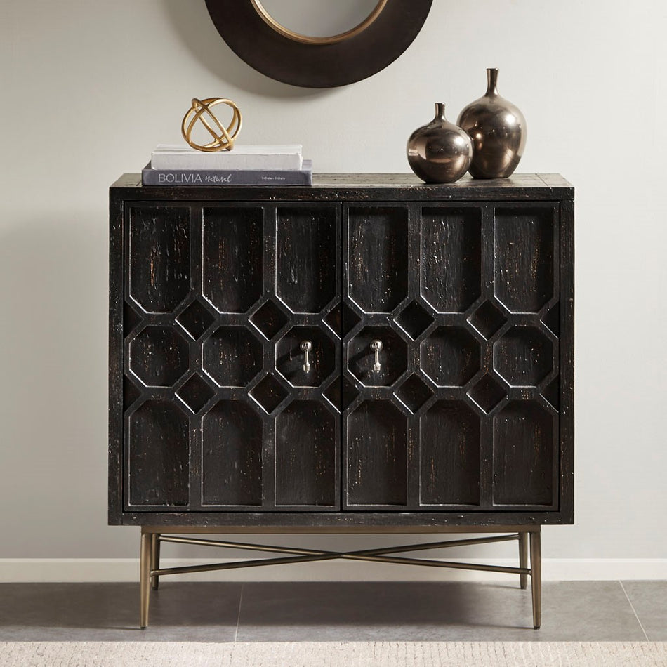 Madison Park Hanley 2 Doors Accent Cabinet - Black