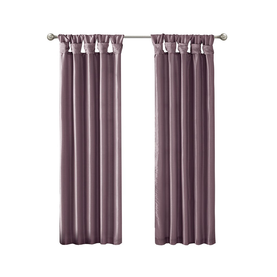 Emilia Twist Tab Lined Window Curtain - Purple - 50x84"