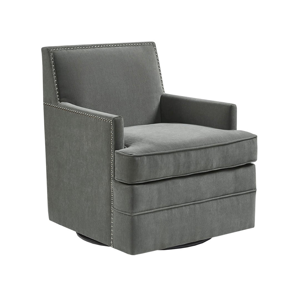 Circa Upholstered Swivel Chair - Grey