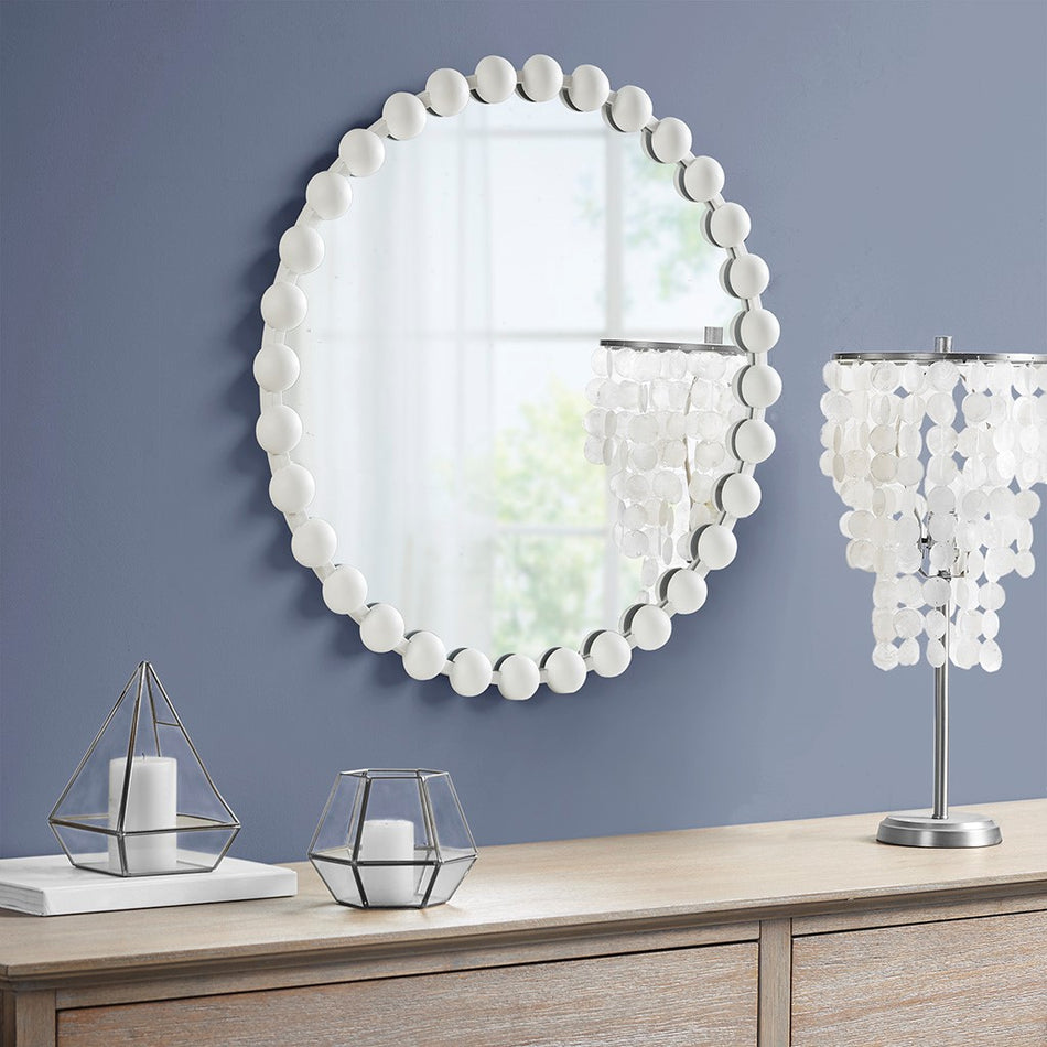 Marlowe Round Wall Decor Mirror - White - 27" Dia