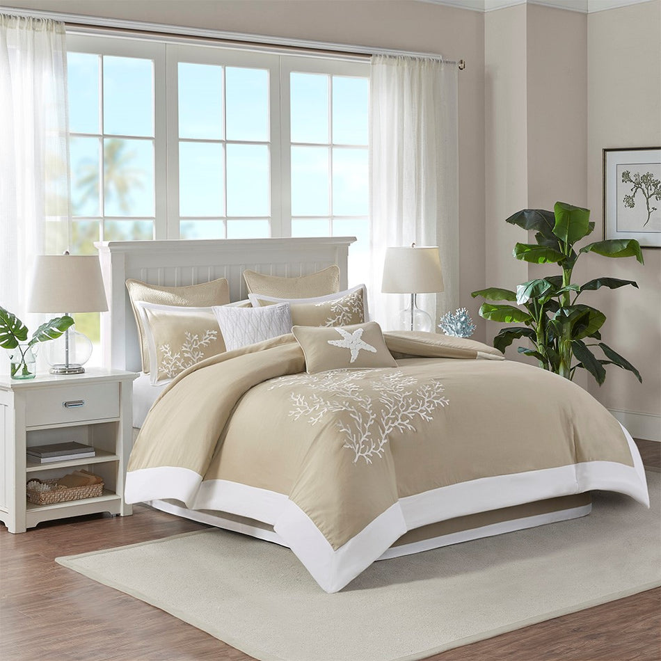 Harbor House Coastline 6 Piece Comforter Set - Khaki - Cal King Size
