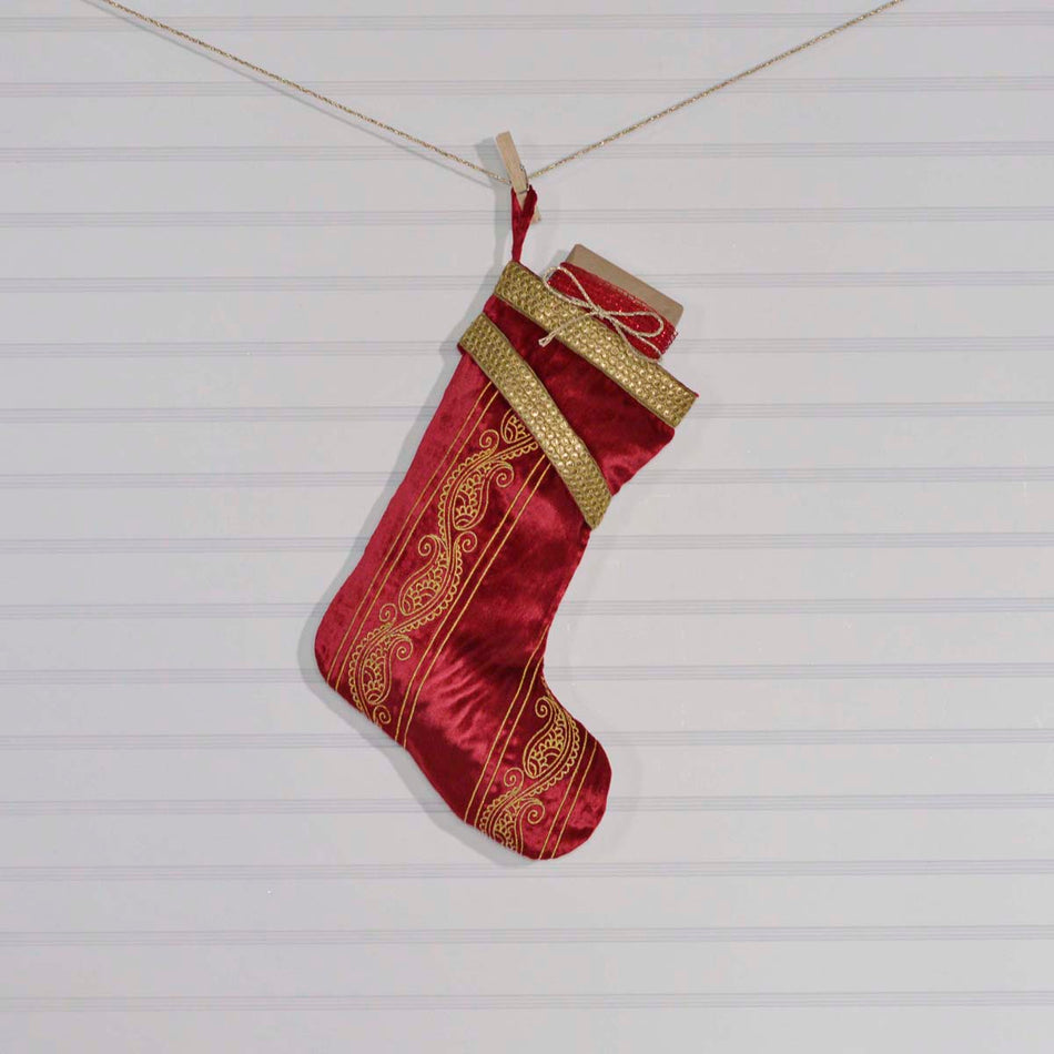 Seasons Crest Yule Stocking 11x15 By VHC Brands