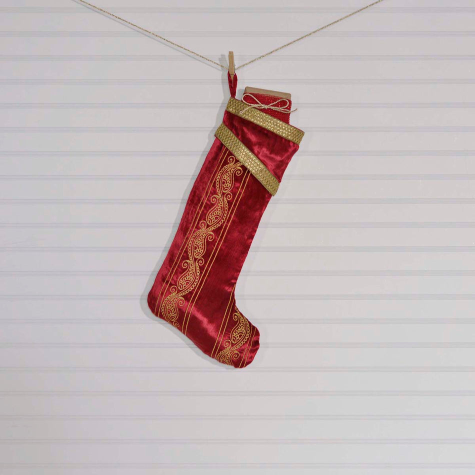 Seasons Crest Yule Stocking 11x20 By VHC Brands