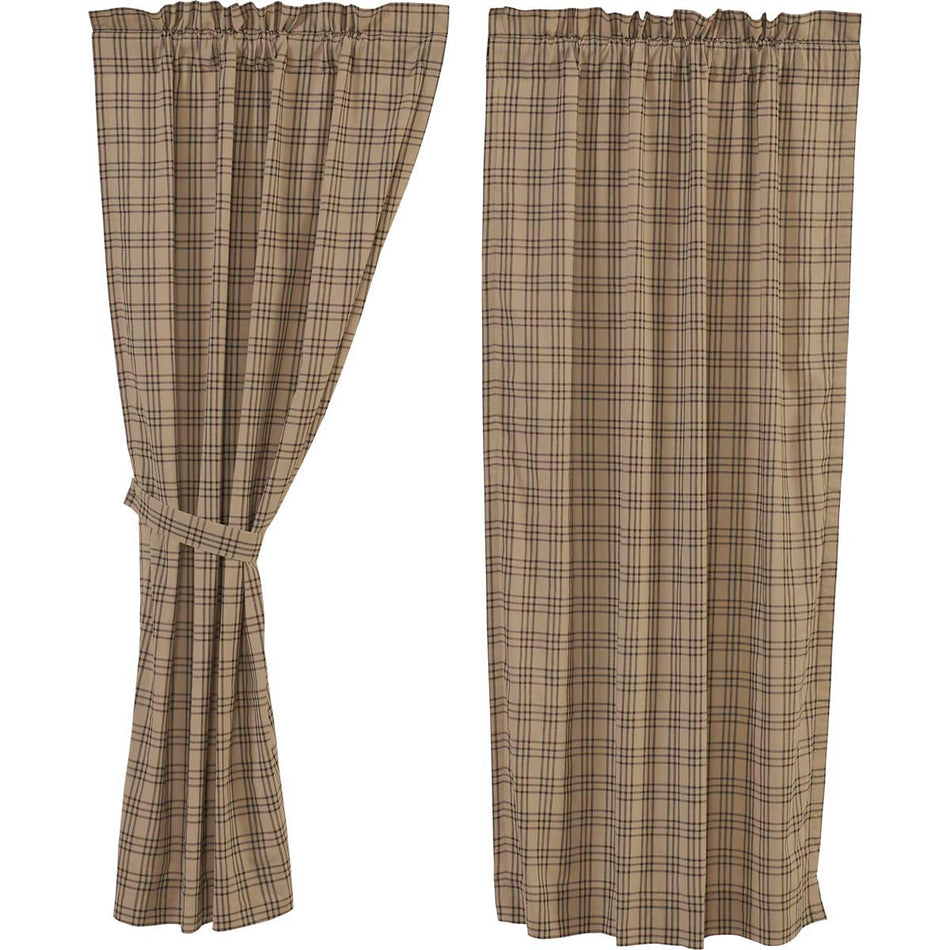 April & Olive Sawyer Mill Charcoal Plaid Short Panel Set of 2 63x36 By VHC Brands