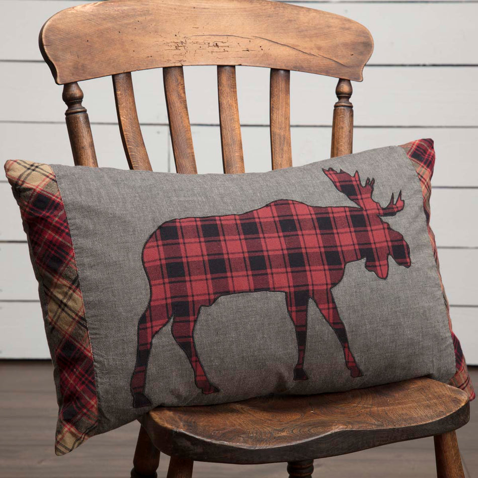 Oak & Asher Cumberland Moose Applique Pillow 14x22 By VHC Brands