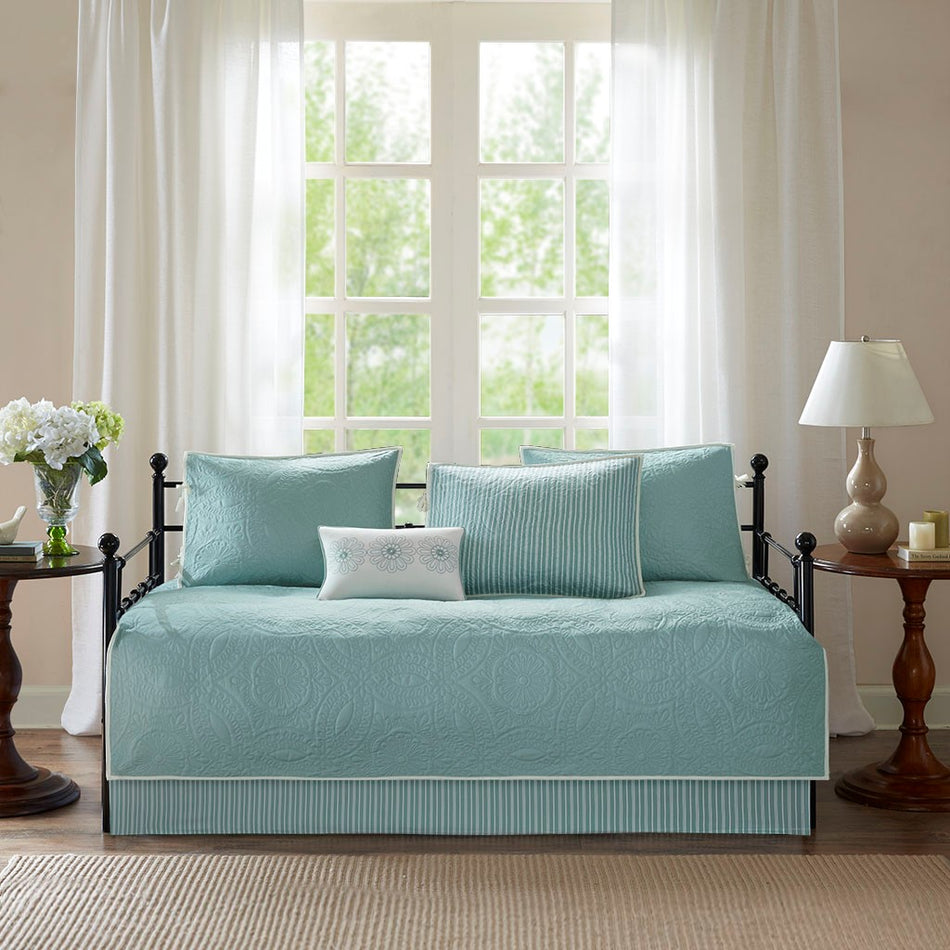 Peyton 6 Piece Reversible Daybed Cover Set - Blue - Daybed Size - 39" x 75"