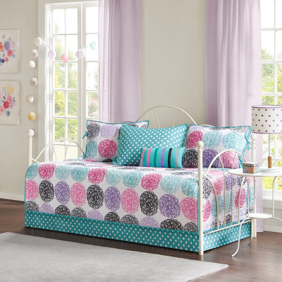 Mi Zone Carly Reversible 6 Piece Daybed Set - Purple - Daybed Size - 39" x 75"