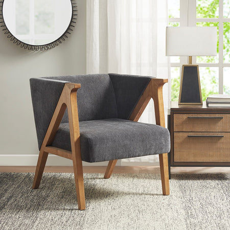 Madison Park Carla Upholstered Accent Lounge chair - Charcoal