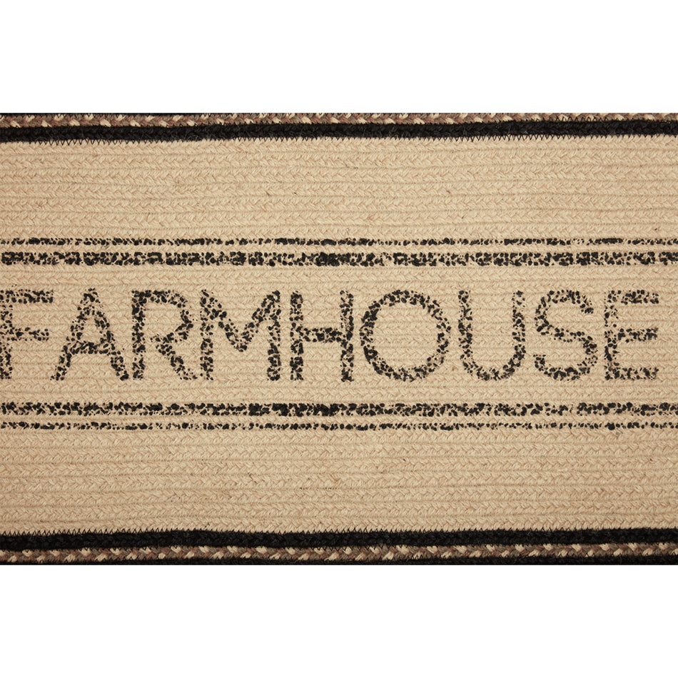 April & Olive Sawyer Mill Charcoal Creme Farmhouse Jute Runner 13x36 By VHC Brands