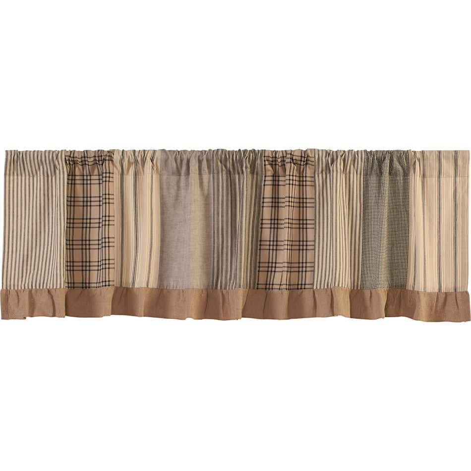 April & Olive Sawyer Mill Charcoal Patchwork Valance 19x72 By VHC Brands