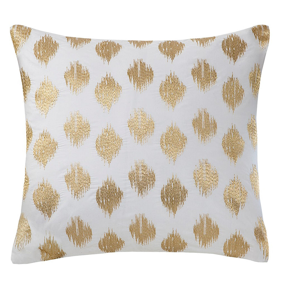 INK+IVY Nadia Dot Metallic Gold Embroidery Pillow - Gold - 18x18"