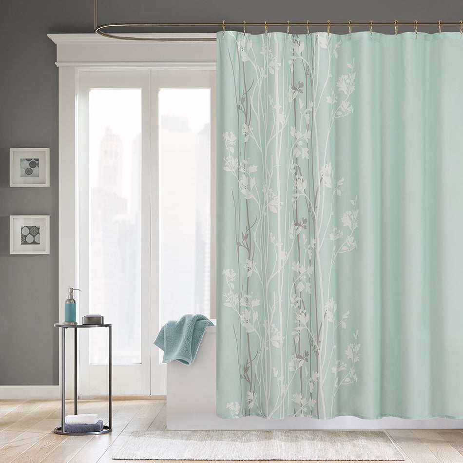 Madison Park Athena Shower Curtain - Green - 72x72"