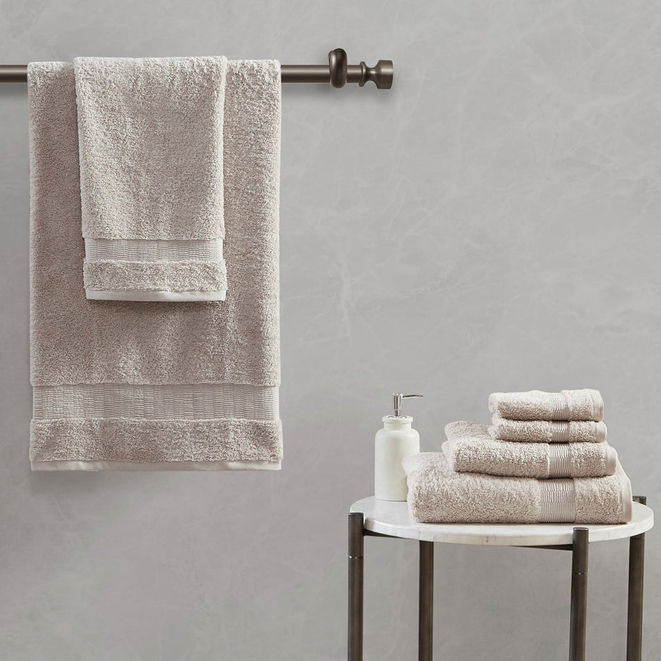 Madison Park Signature Luxor 100% Egyptian Cotton 6 Piece Towel Set - Sand