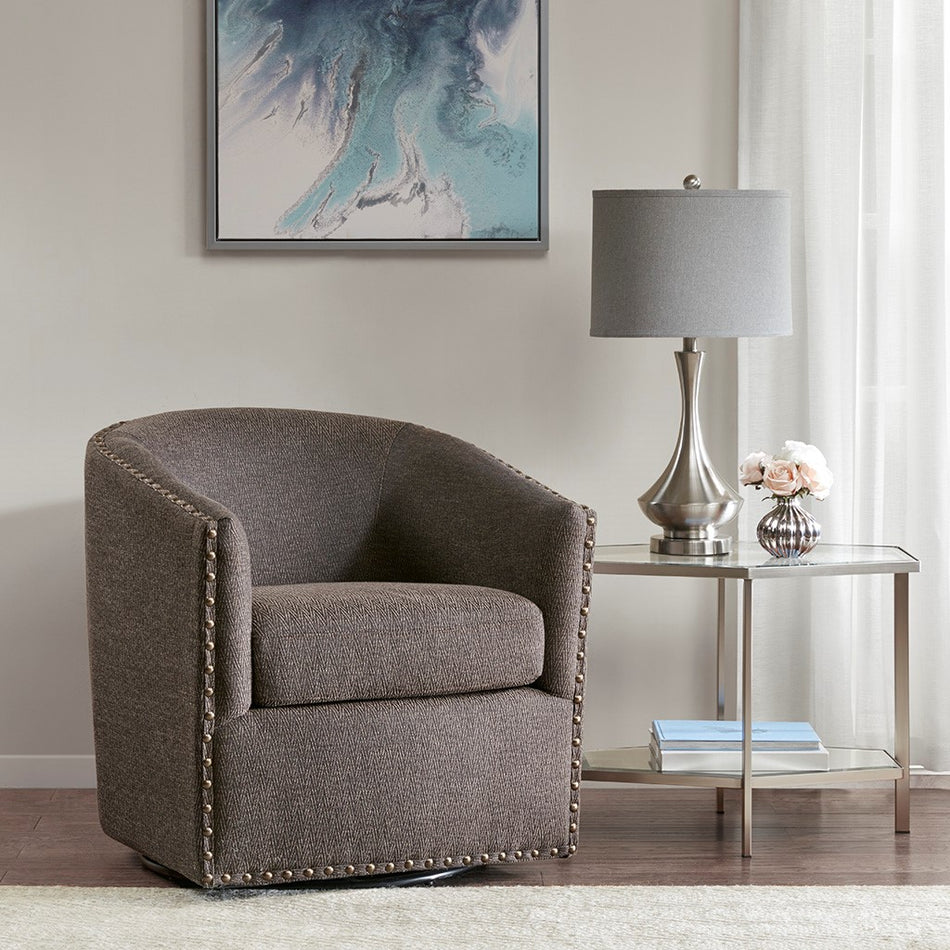 Madison Park Tyler Swivel Chair - Chocolate