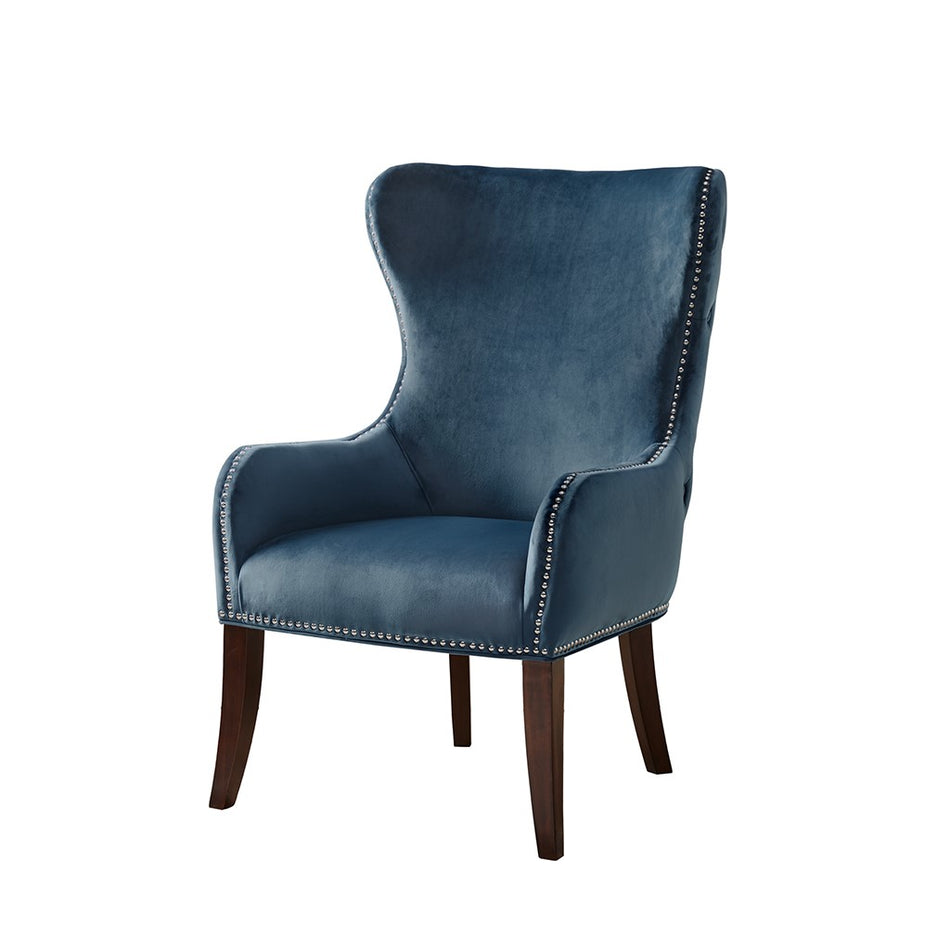 Hancock Button Tufted Back Accent Chair - Blue