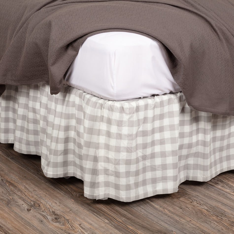 Annie Buffalo Grey Check King Bed Skirt 78x80x16
